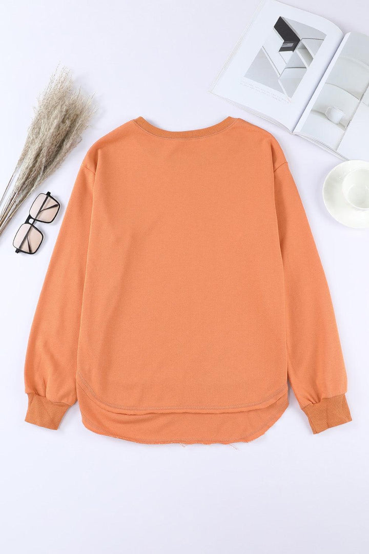 Side Slit Drop Shoulder Sweatshirt - BELLATRENDZ