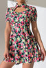 Floral Buttoned Cutout Puff Sleeve Dress - BELLATRENDZ