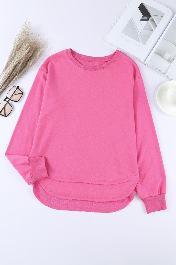 Side Slit Drop Shoulder Sweatshirt - BELLATRENDZ