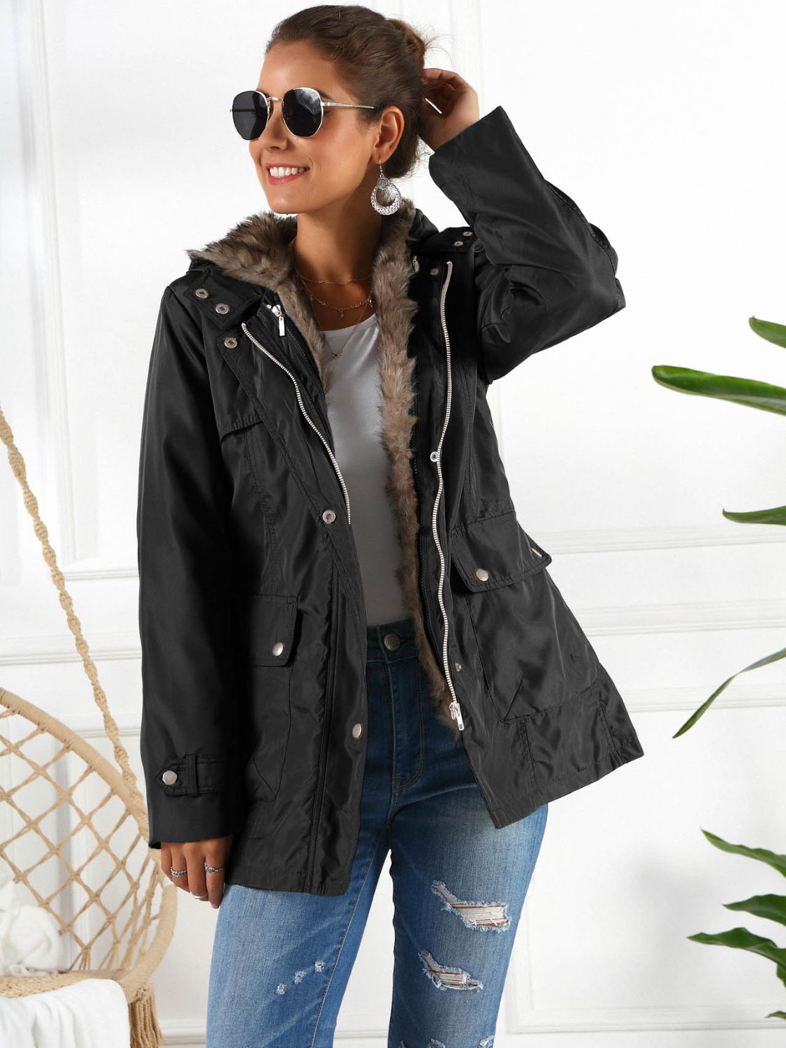 Full Size Hooded Jacket with Detachable Liner (Three-Way Wear)