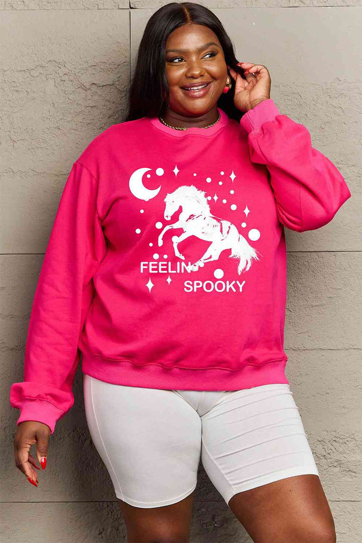 Simply Love Full Size Graphic Drop Shoulder Sweatshirt