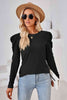 Round Neck Puff Sleeve Blouse