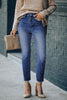 High Waist Raw Hem Skinny Jeans - BELLATRENDZ