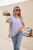 Eyelet Petal Sleeve V-Neck Knit Top