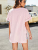 High-Low Side Slit V-Neck Tee - BELLATRENDZ