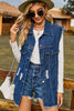 Sleeveless Button-Up Collared Denim Top with Pockets