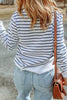 Striped Long Sleeve Round Neck Top - BELLATRENDZ