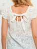 Tie Back V-Neck Eyelet Top - BELLATRENDZ