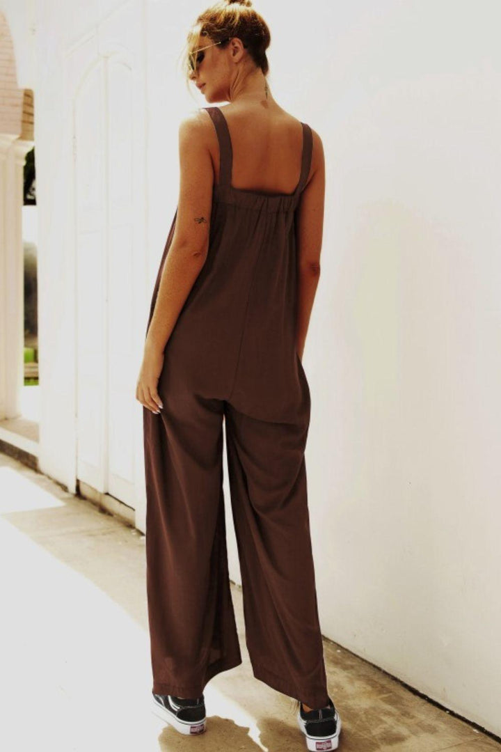 Wide Strap Wide Leg Jumpsuit - BELLATRENDZ