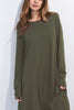 Full Size Round Neck Long Sleeve Sweatshirt Dress