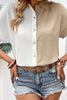 Two-Tone Contrast Short Sleeve Shirt - BELLATRENDZ