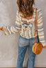 Striped Hooded Sweater with Kangaroo Pocket - BELLATRENDZ