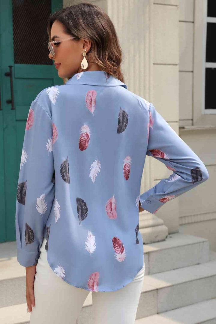 Printed Collared Neck Buttoned Shirt