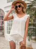 Tie Back V-Neck Ruffled Blouse - BELLATRENDZ