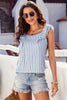 Striped Tie Back Ruffled Tank