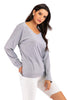 V-Neck Drop Shoulder Open Back Sweatshirt - BELLATRENDZ