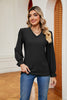 V-Neck Flounce Sleeve Blouse