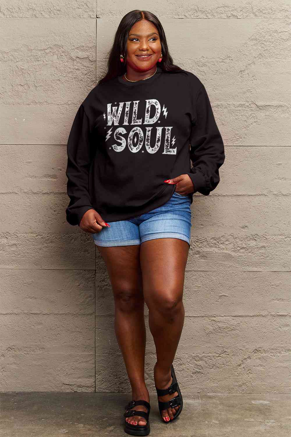 Simply Love Full Size WILD SOUL Graphic Sweatshirt