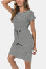 Tie Front Round Neck Short Sleeve Dress