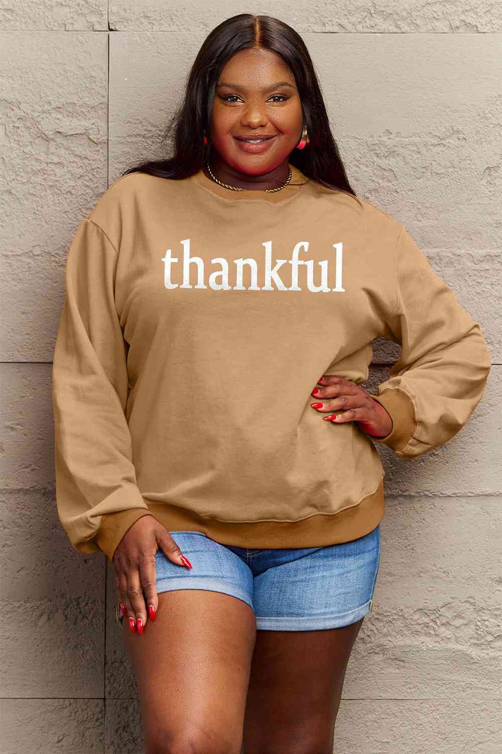 Simply Love Full Size THANKFUL Graphic Sweatshirt