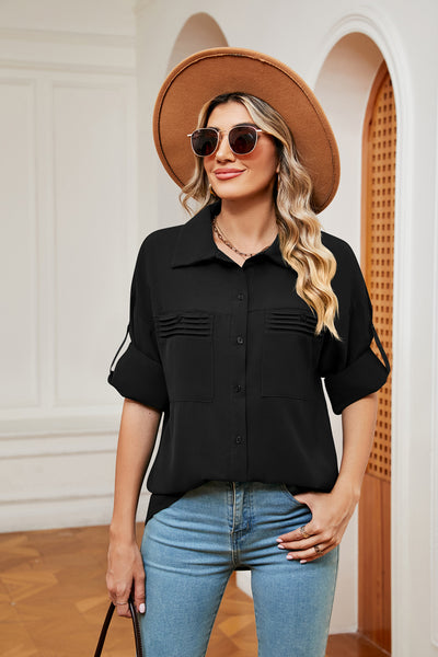 Dropped Shoulder Collared Shirt