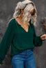 Notched Neck Lantern Sleeve Blouse - BELLATRENDZ