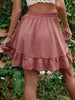 Ruffle Hem Elastic Waist Mini Skirt - BELLATRENDZ