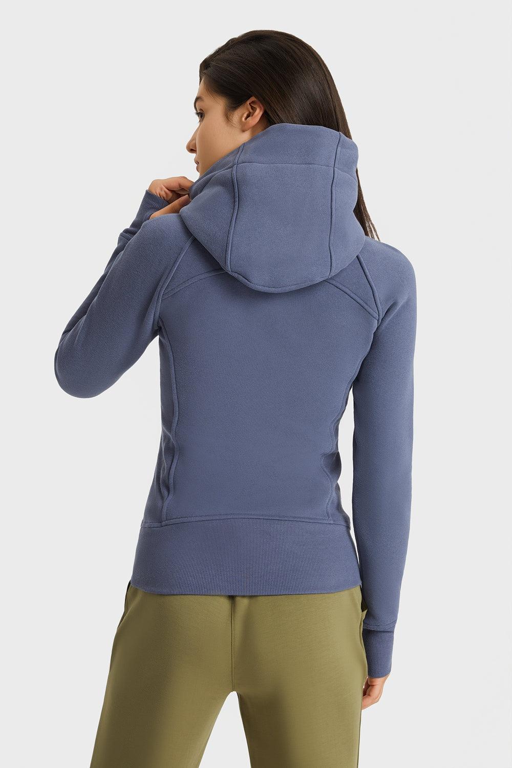 Zip Up Seam Detail Hooded Sports Jacket - BELLATRENDZ