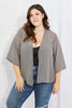 Melody Just Breathe Full Size Chiffon Kimono in Grey - BELLATRENDZ