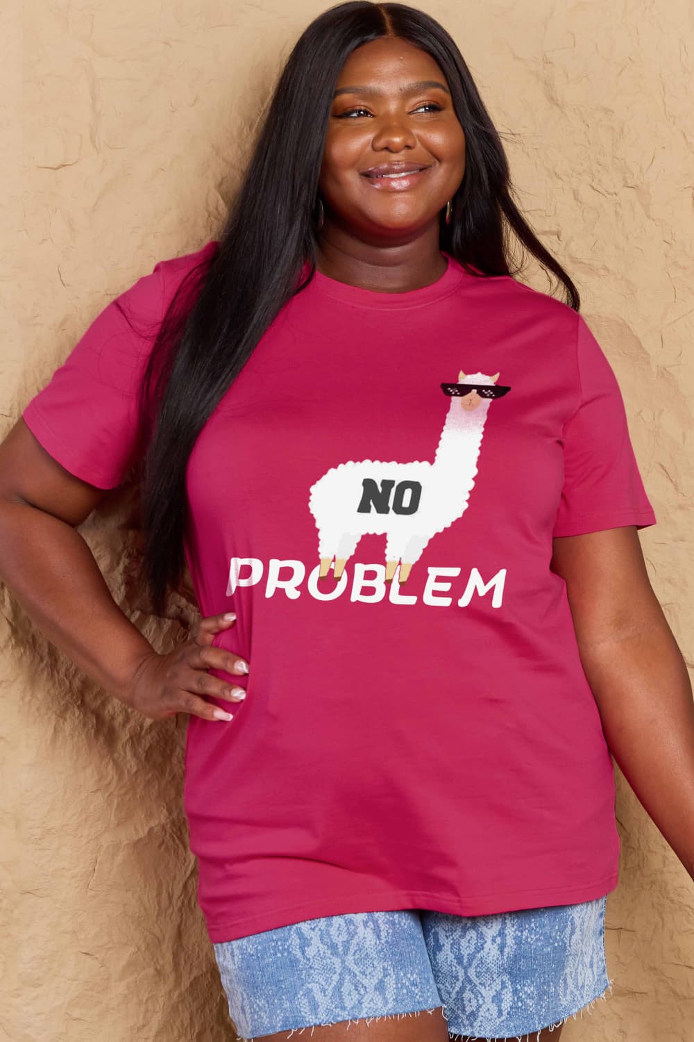 Simply Love Full Size NO PROBLEM Graphic Cotton Tee