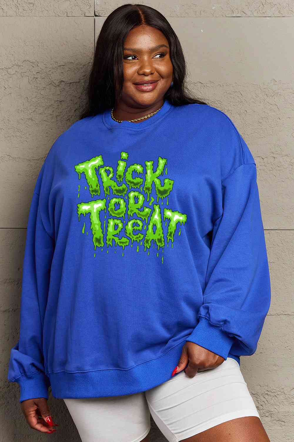 Simply Love Full Size TRICK OR TREAT Graphic Sweatshirt