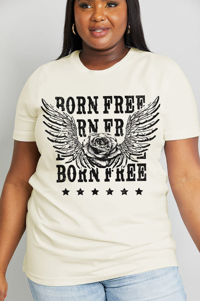 Simply Love Full Size BORN FREE Graphic Cotton Tee
