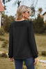 Round Neck Puff Sleeve Blouse