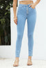 High Waist Button-Fly Slim Jeans