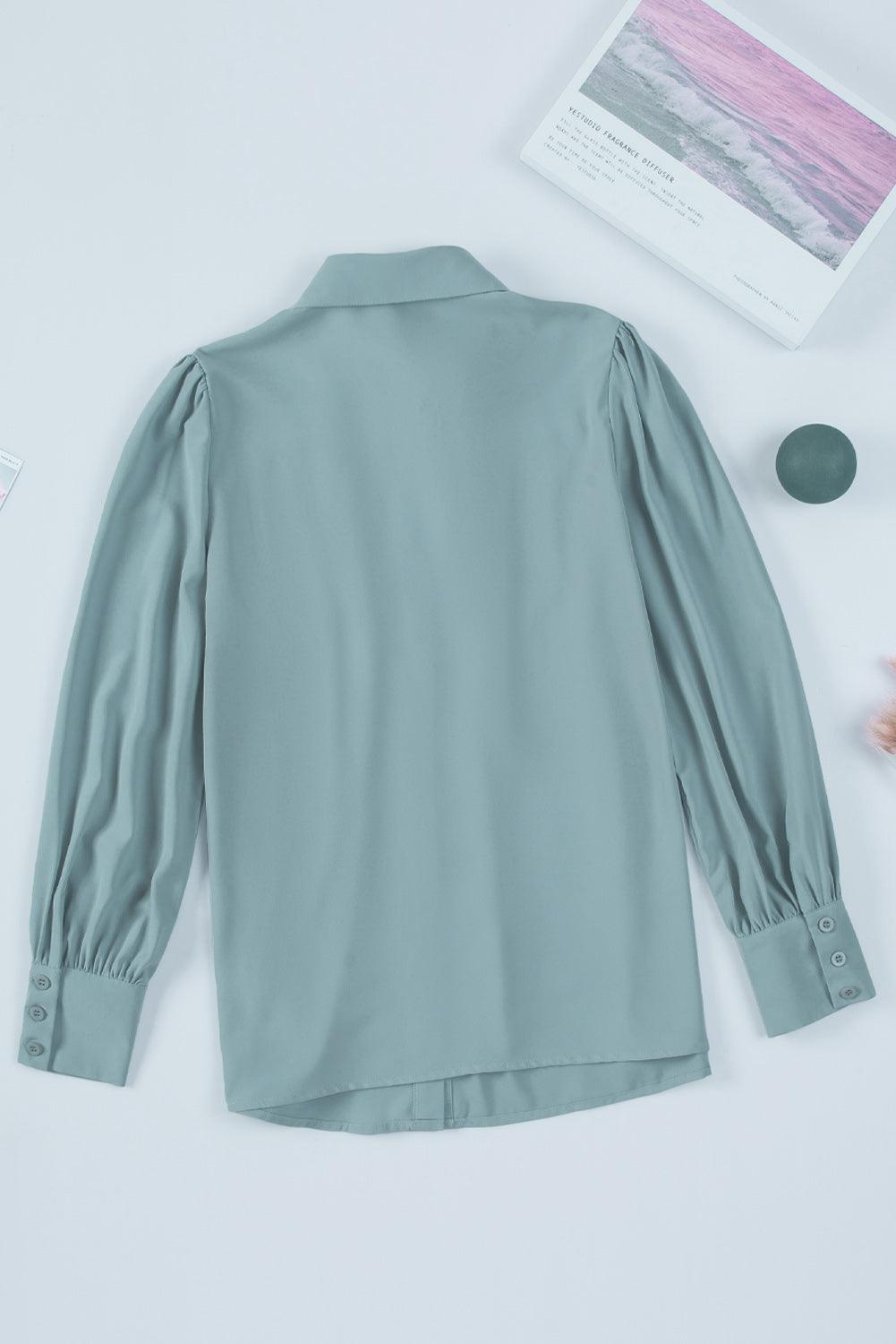 Gathered Detail Puff Sleeve Shirt - BELLATRENDZ