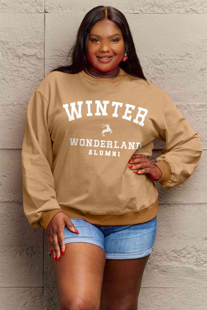 Simply Love Full Size WINTER WONDERLAND ALUMNI Graphic Long Sleeve Sweatshirt