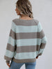 Striped Raglan Sleeve Ribbed Trim Knit Top - BELLATRENDZ