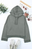 Quarter-Button Exposed Seam Dropped Shoulder Hoodie - BELLATRENDZ