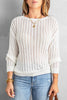 Dropped Shoulder Openwork Sweater