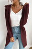 Ribbed Open Front Hooded Cardigan with Pockets - BELLATRENDZ