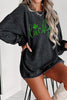 LUCKY Round Neck Dropped Shoulder Sweatshirt