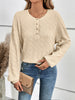 Half Button Long Sleeve Top