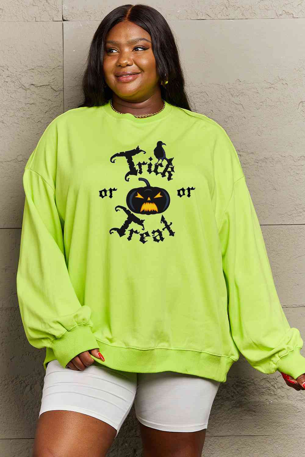 Simply Love Full Size TRICK OR TREAT Graphic Sweatshirt