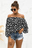 Polka Dot Off-Shoulder Layered Blouse - BELLATRENDZ