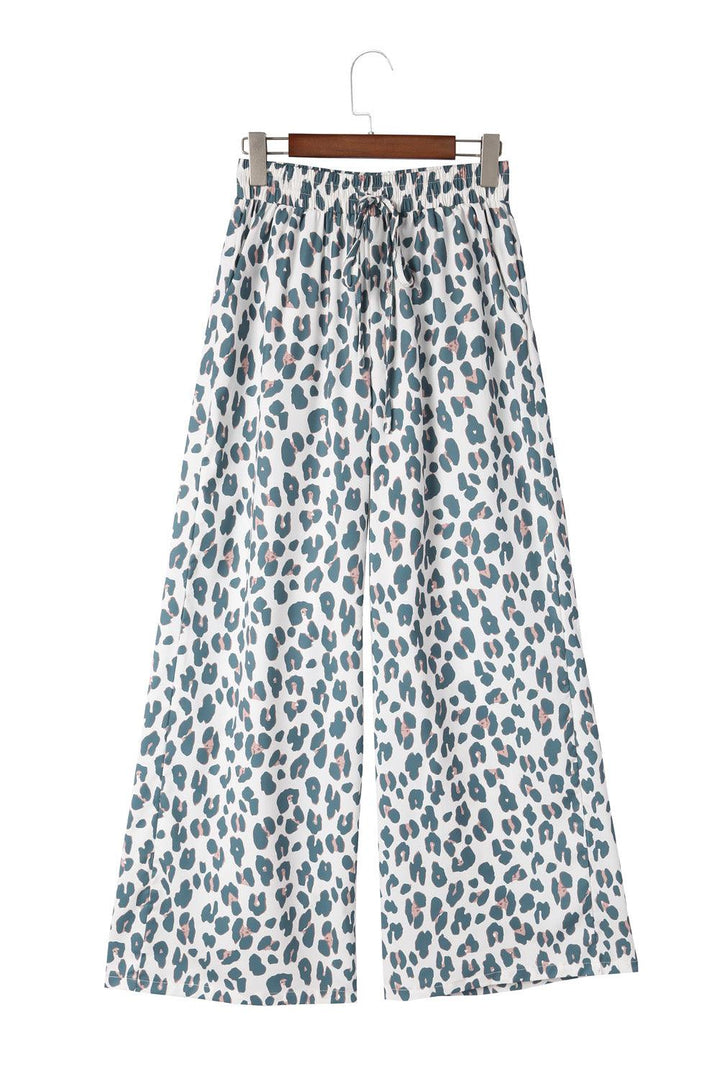 Leopard Drawstring Waist Culottes - BELLATRENDZ