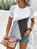 Color Block Raglan Sleeve Round Neck Tee - BELLATRENDZ