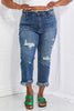 RISEN Full Size Undone Chic Straight Leg Jeans - BELLATRENDZ