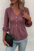 Waffle-Knit Buttoned Drop Shoulder Hoodie - BELLATRENDZ