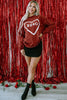 Heart Letter Graphic Round Neck Sweatshirt