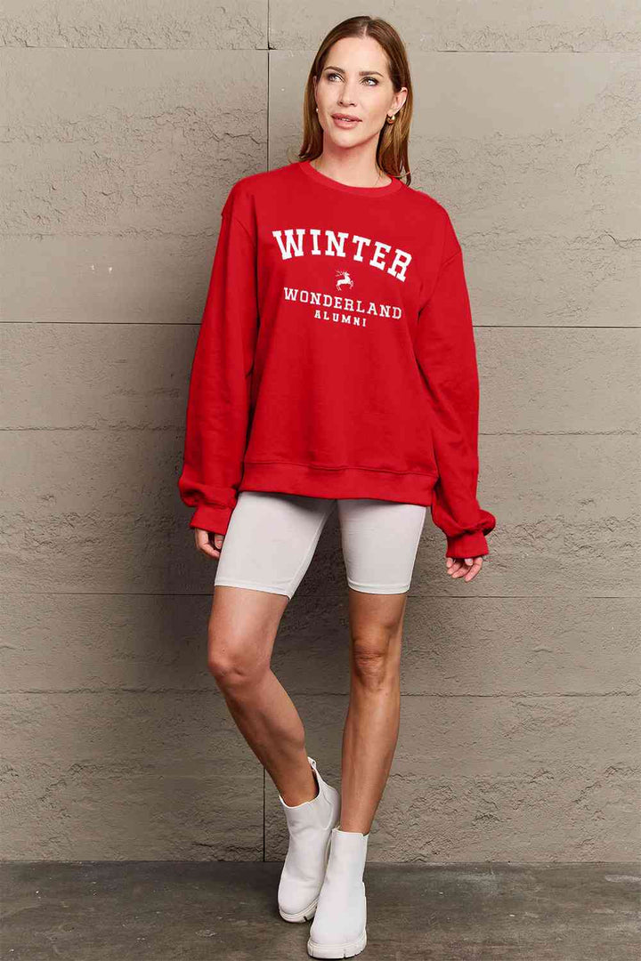 Simply Love Full Size WINTER WONDERLAND ALUMNI Graphic Long Sleeve Sweatshirt